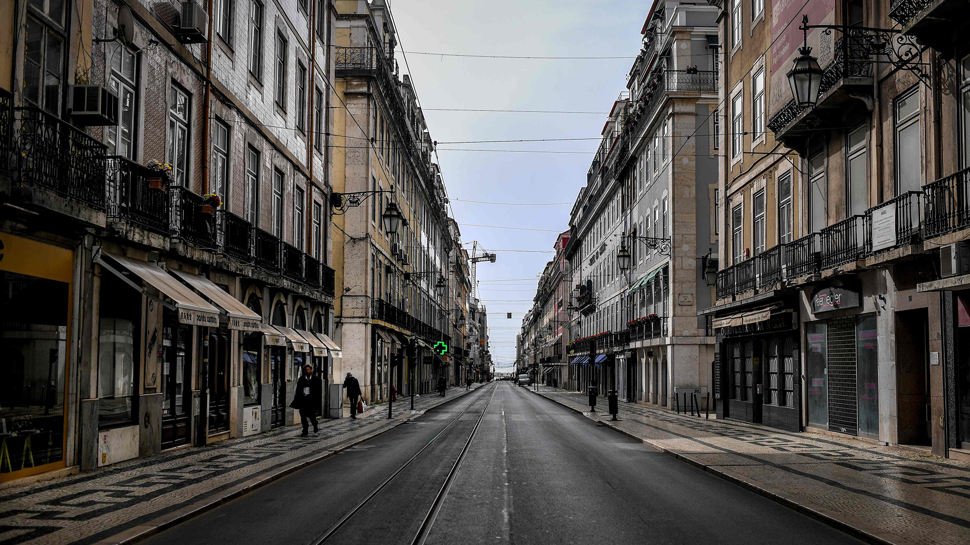 Eine leere Straße in Lissabon | AFP