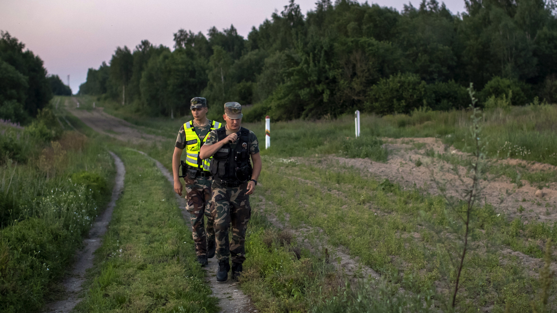 Kontrollen an der Grenze zwischen Litauen und Belarus | AP