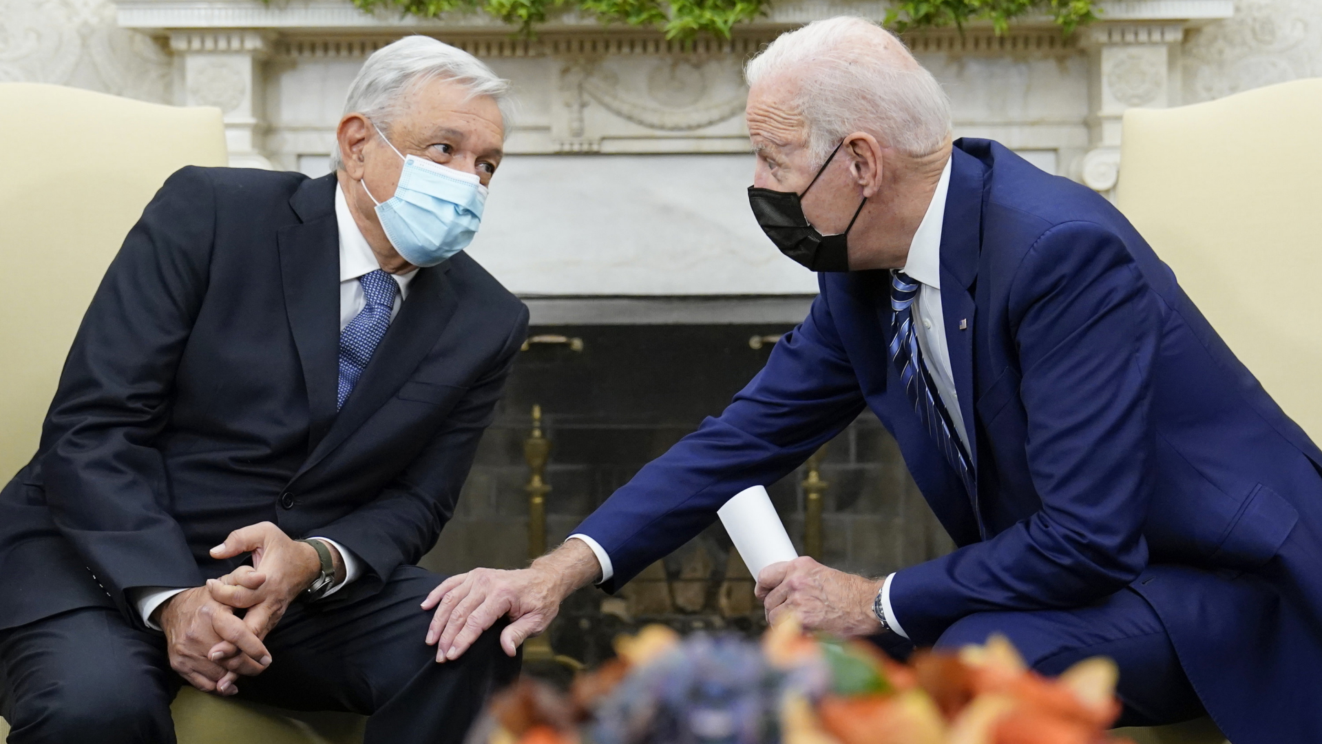 Mexikos Präsident Andreas Manuel Lopez Obrador und US-Präsident Joe Biden. | AP