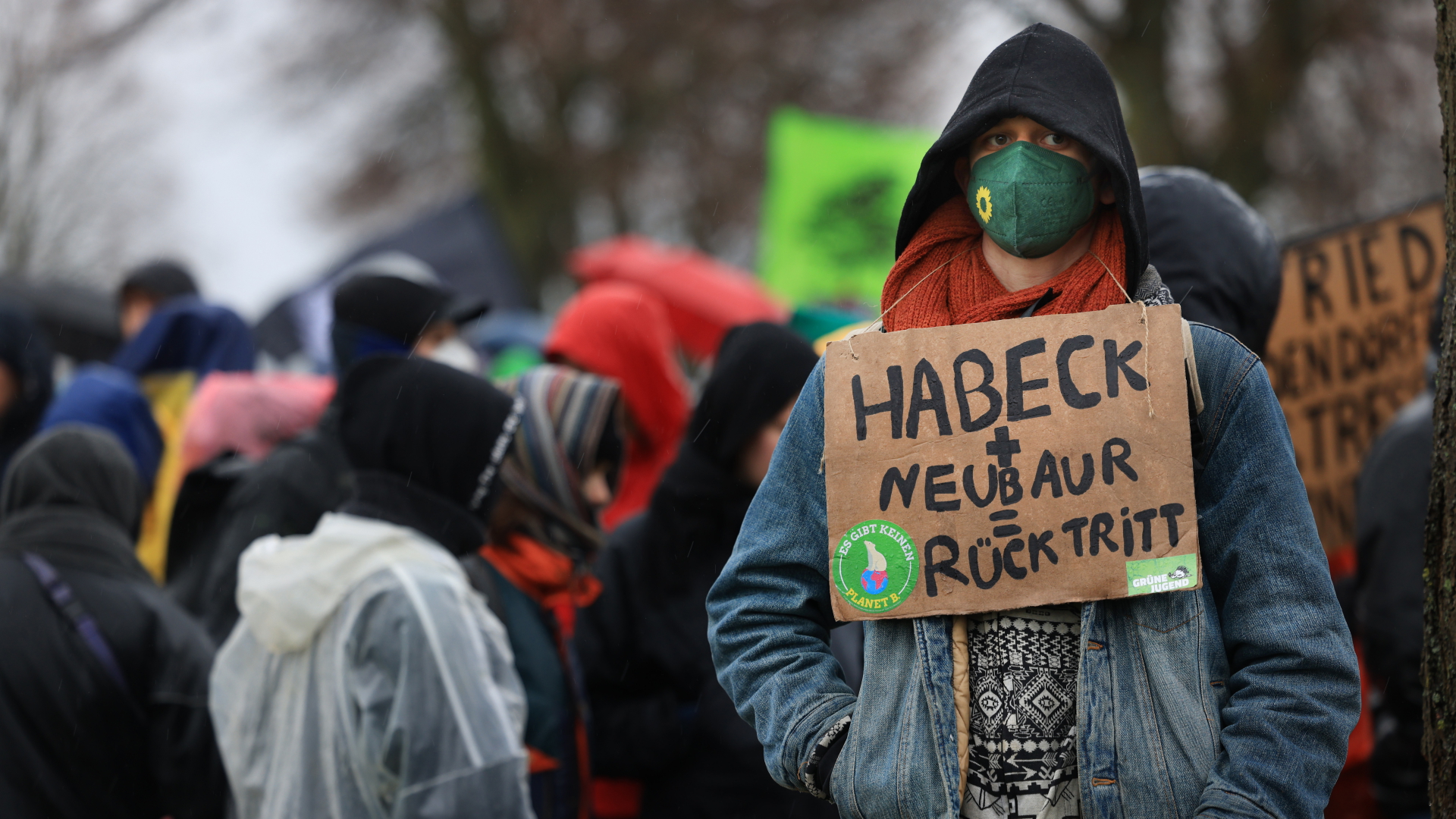 Klimaaktivist bei einer Demo am 14. Januar bei Lützerath | dpa