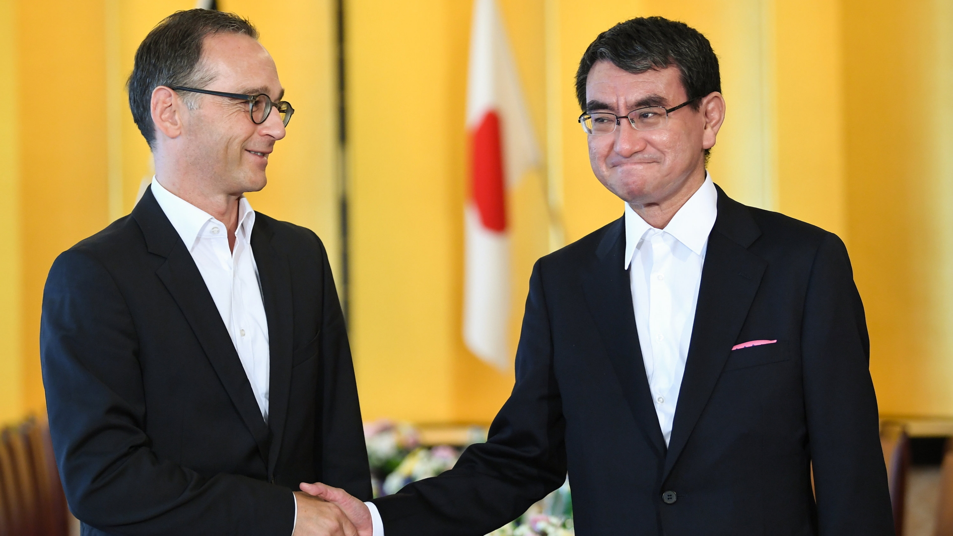 Die Außenminister Deutschlands und Japans, Heiko Maas und Taro Kono | dpa