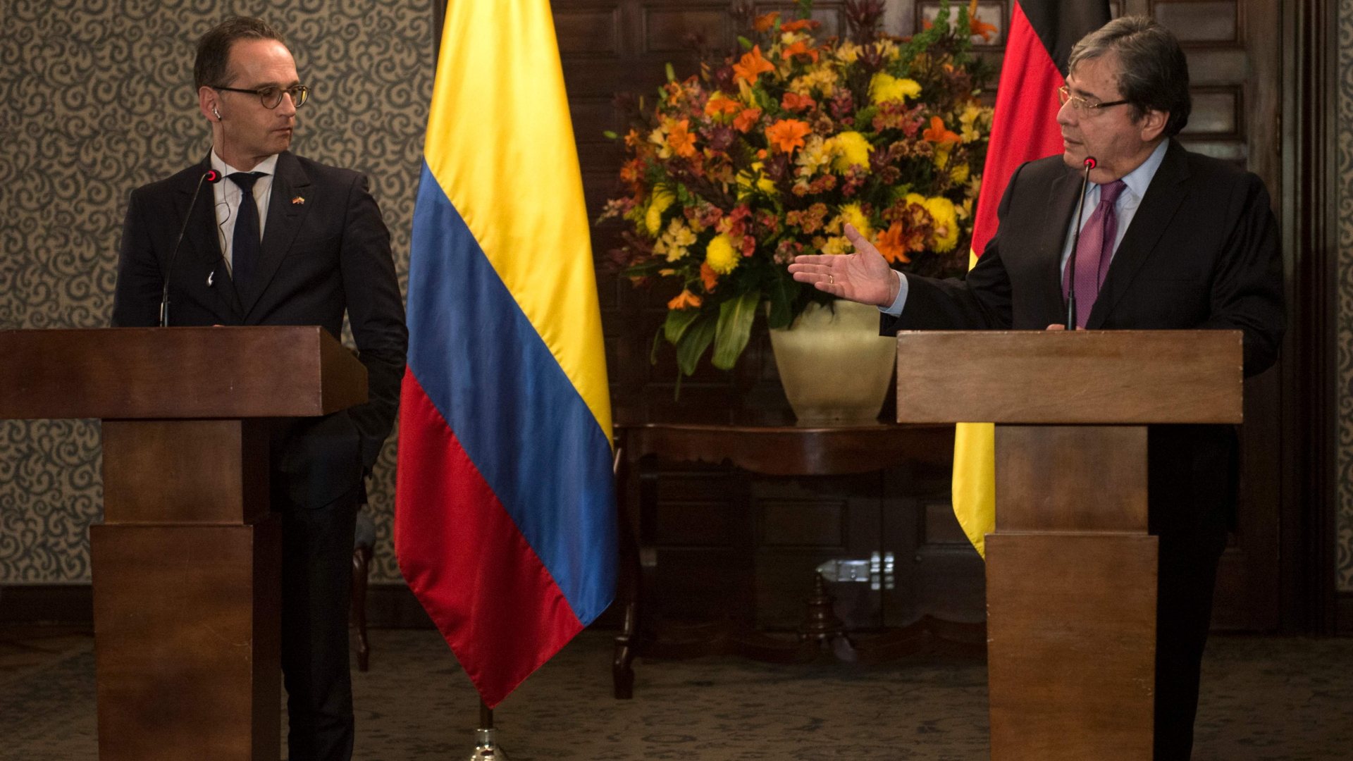 Bundesaußenminister Maas und sein kolumbianischer Amtskollege Trujillo | AFP