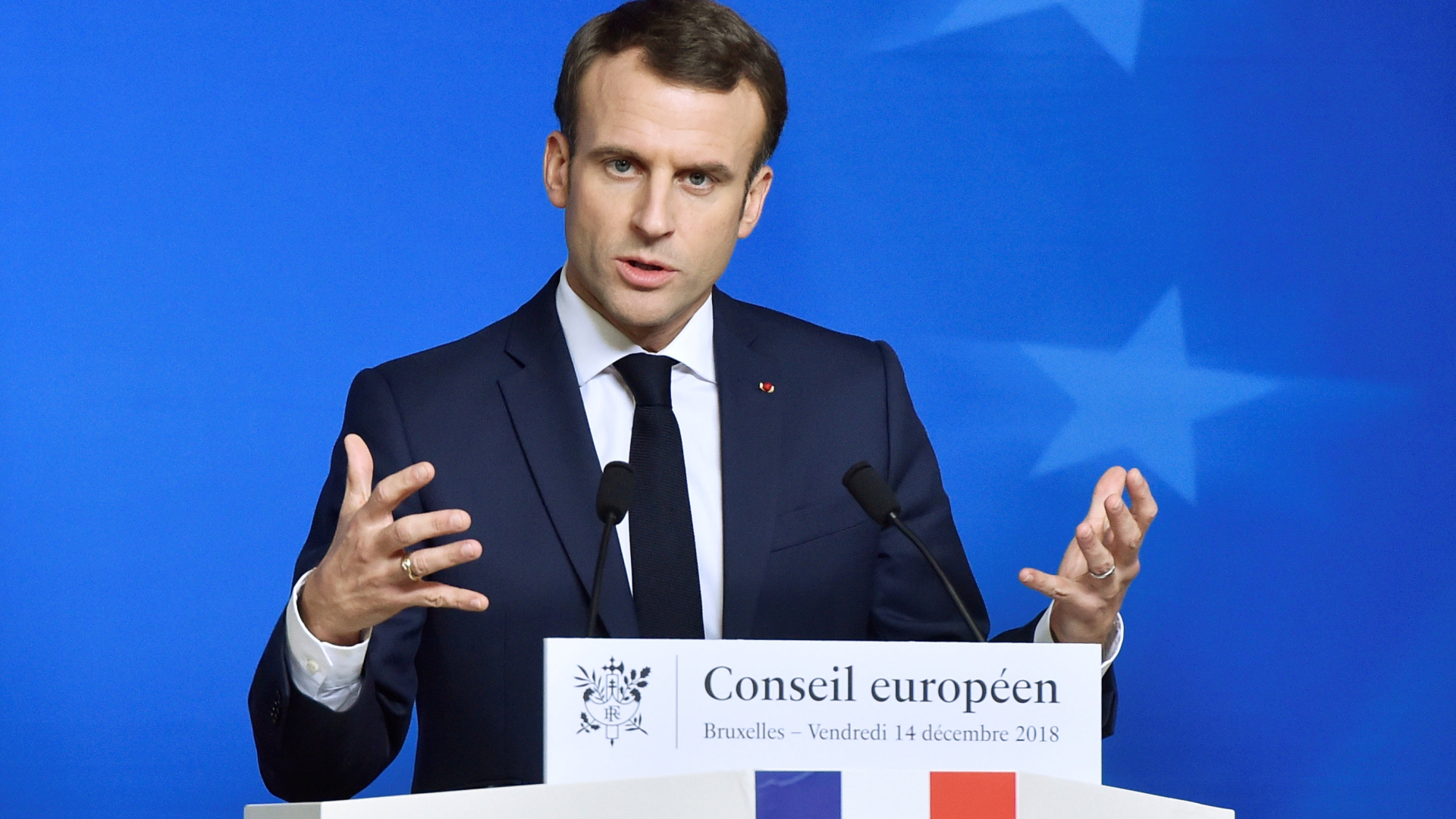 Europäischer Rat: Pressekonferenz des französischen Präsidenten Macron | Bildquelle: REUTERS