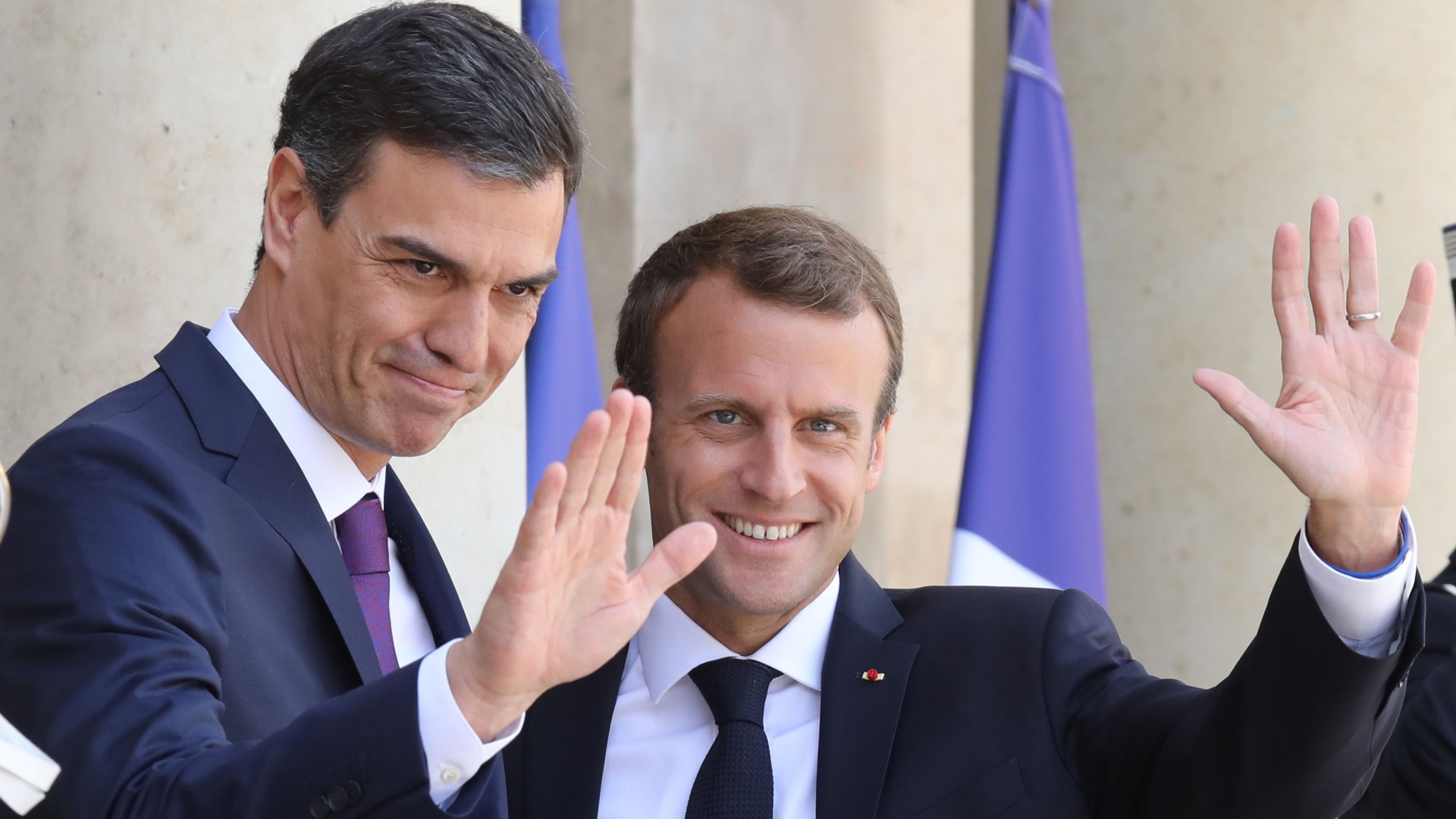 Frankreichs Präsident Emmanuel Macron und der spanische Ministerpräsident Pedro Sánchez in Paris