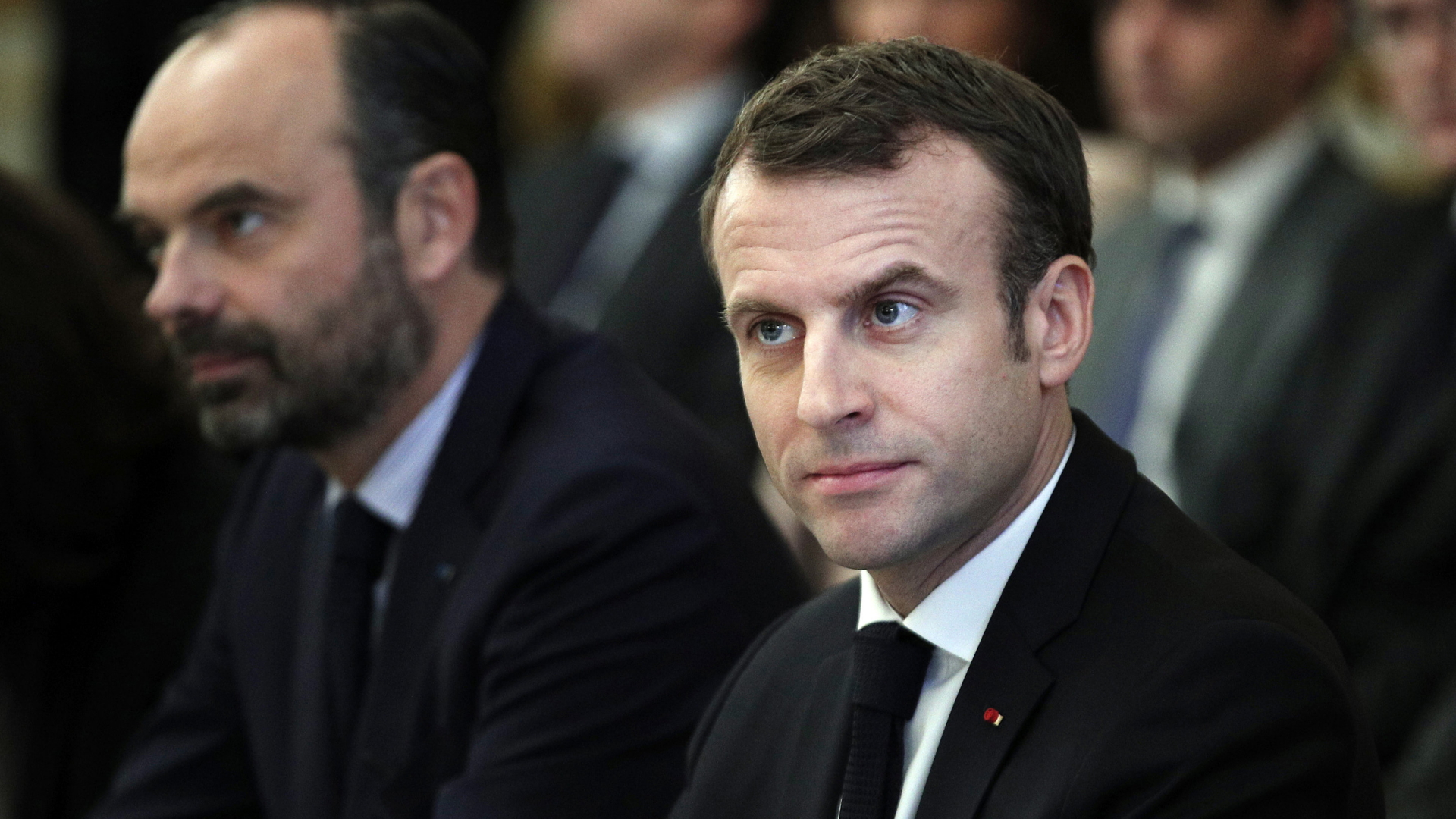 Edouard Philippe und Emmanuel Macron | AP