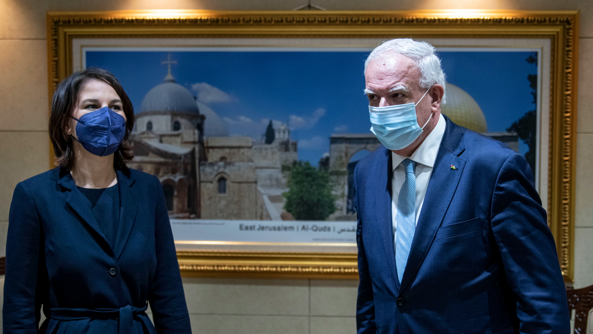 Außenministerin Annalena Baerbock mit Riad Malki, Außenminister der Palästinensischen Autonomiegebiete | dpa