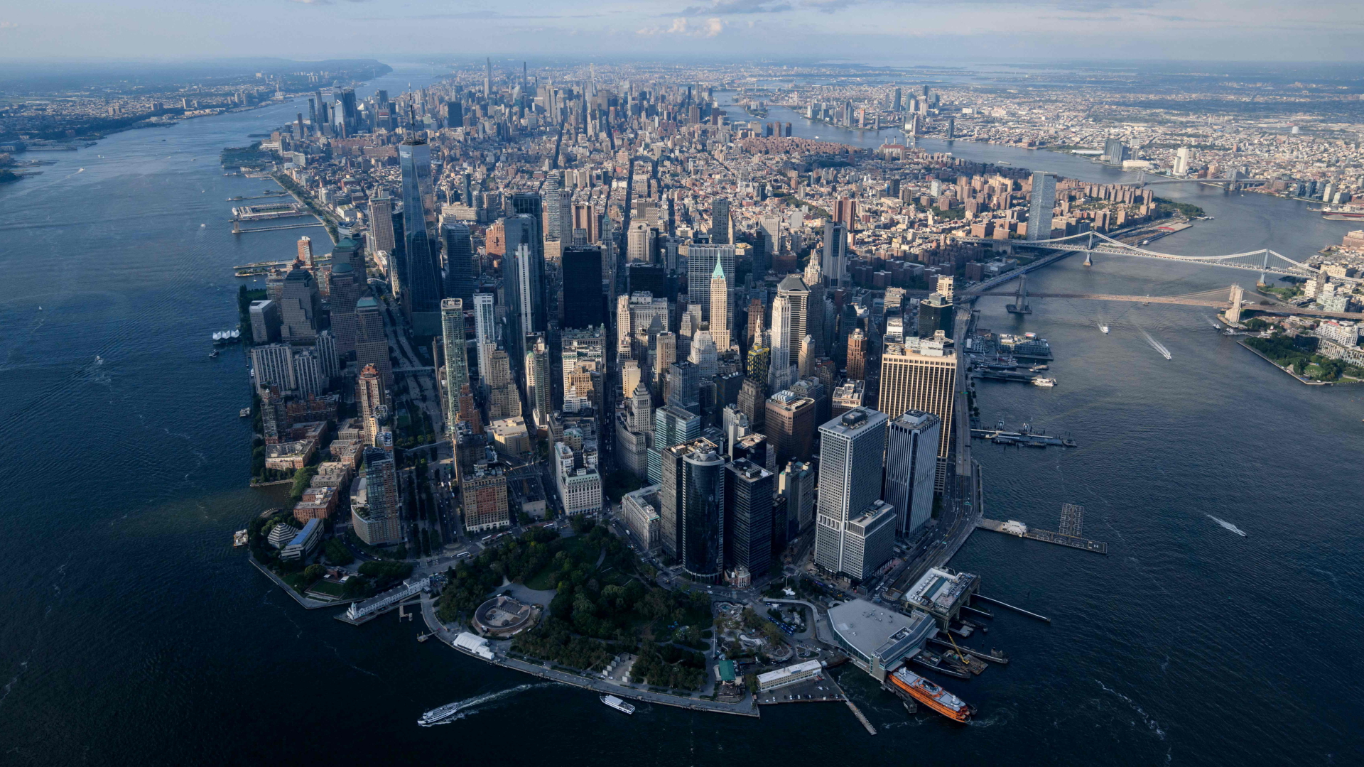 Panorama-Blick auf die Skyline des New Yorker Stadtteils Manhattan | AFP