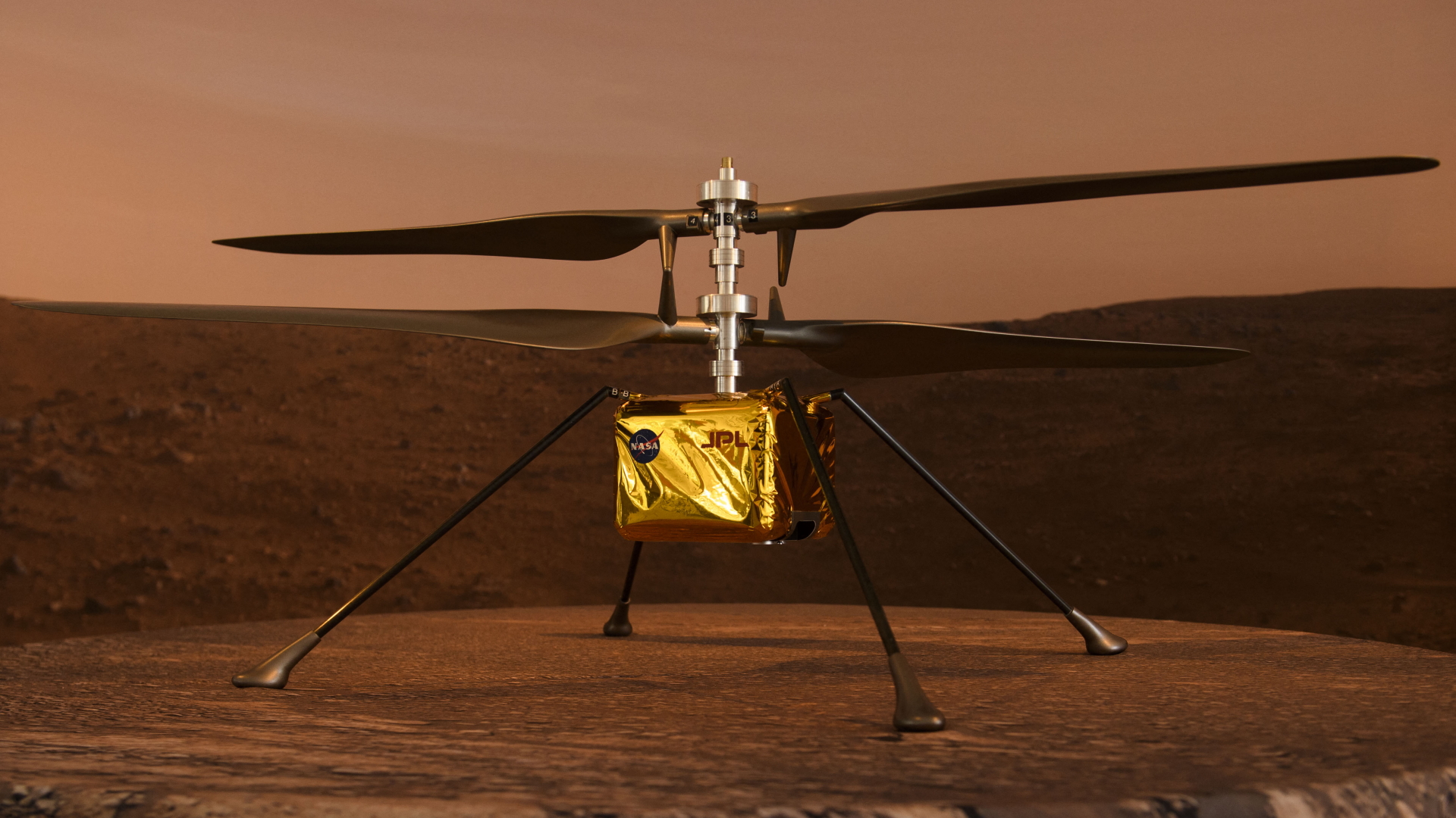 Helikopter, der mit "Perseverance" auf dem Mars landen soll. | AFP