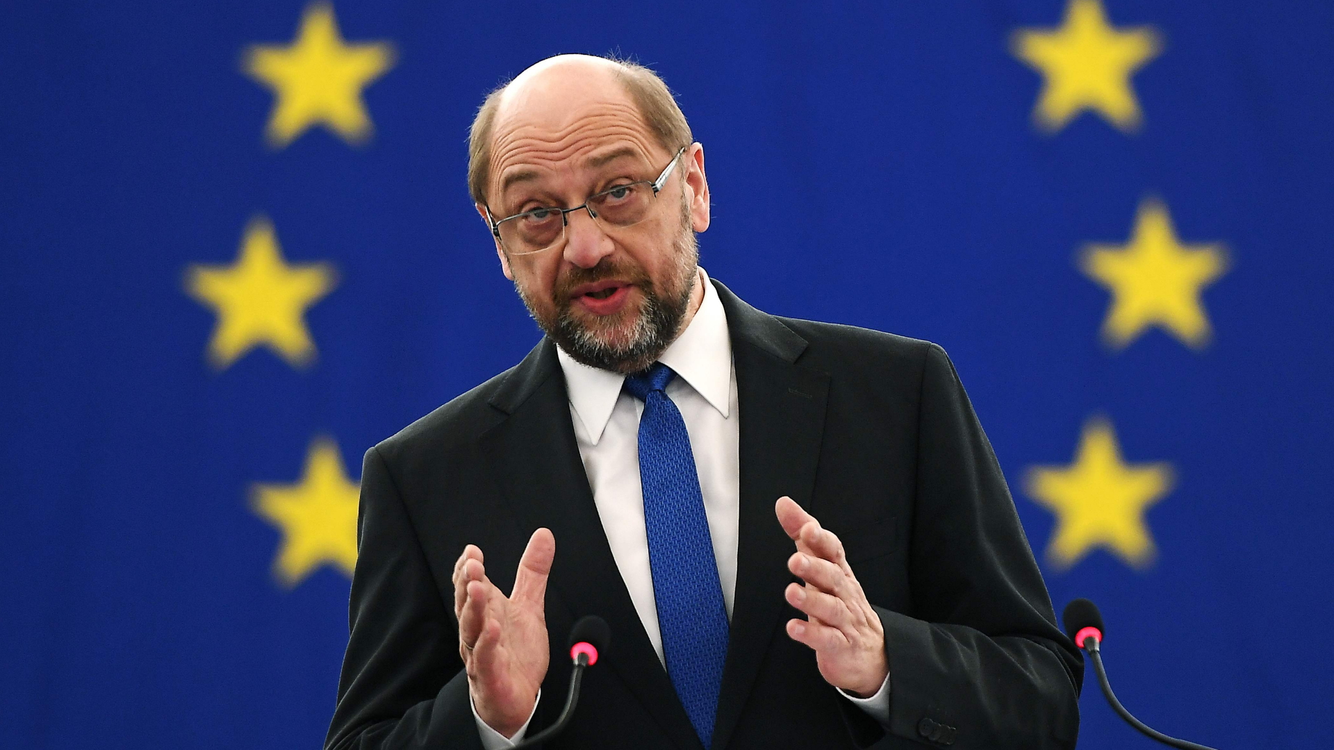 Martin Schulz bei seiner Abschiedsrede | AFP