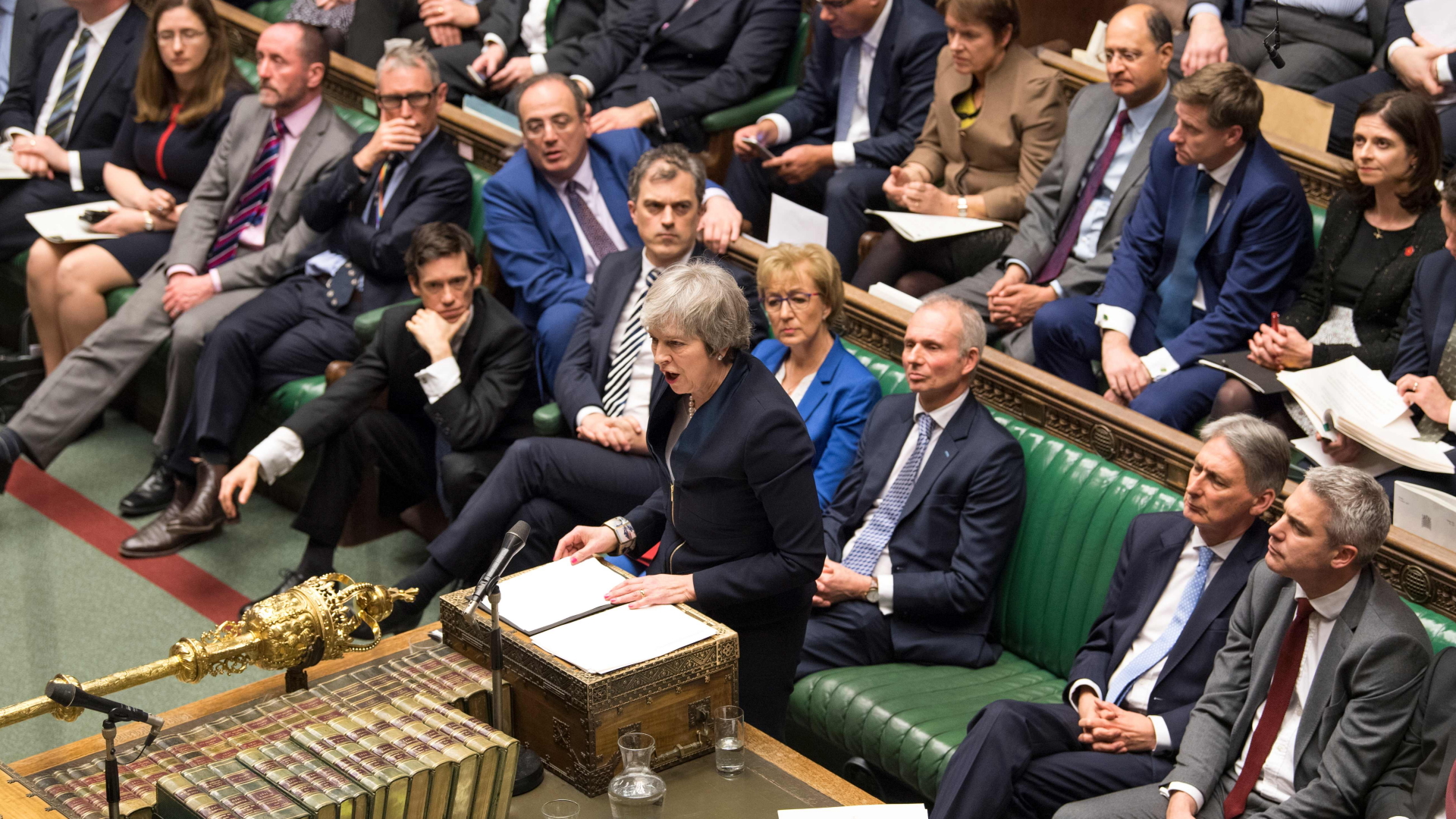 Theresa May spricht im Unterhaus | AFP