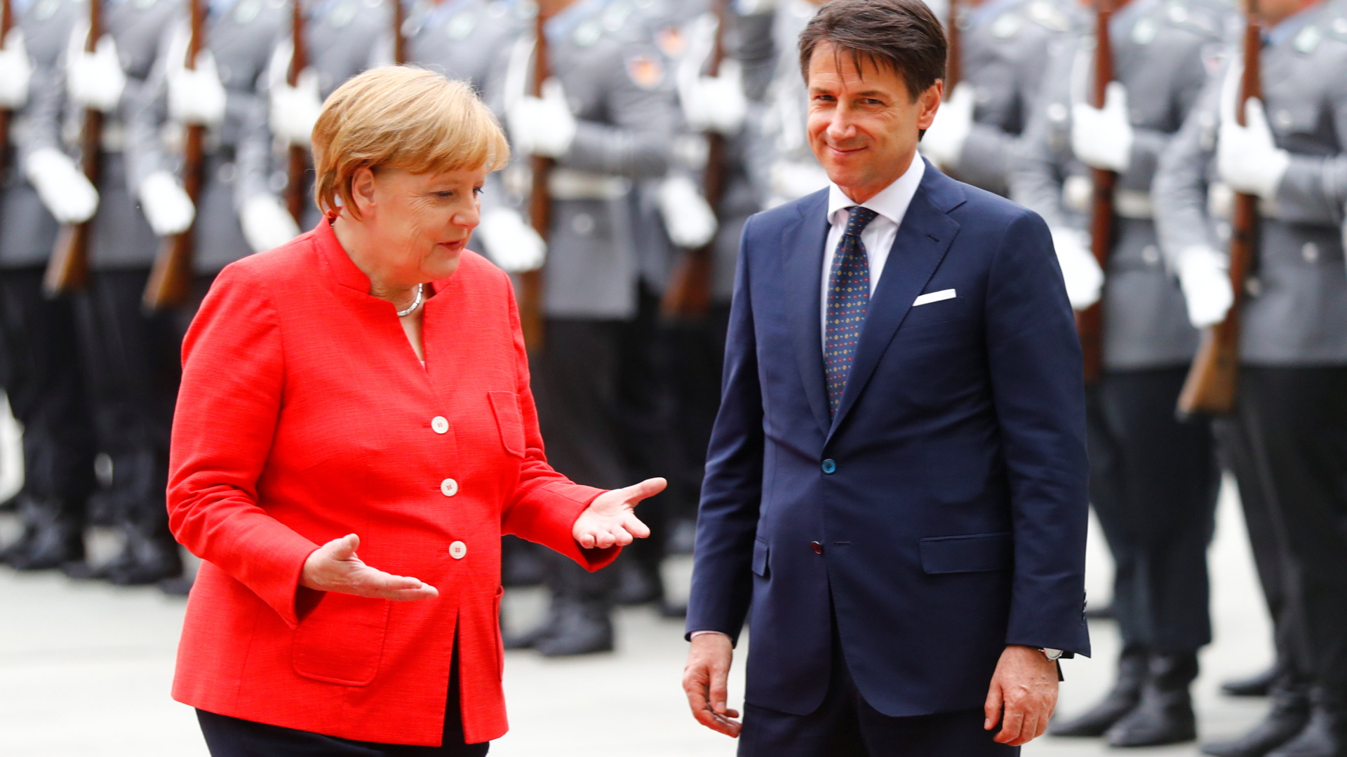Bundeskanzlerin Merkel und Italiens Ministerpräsident Conte