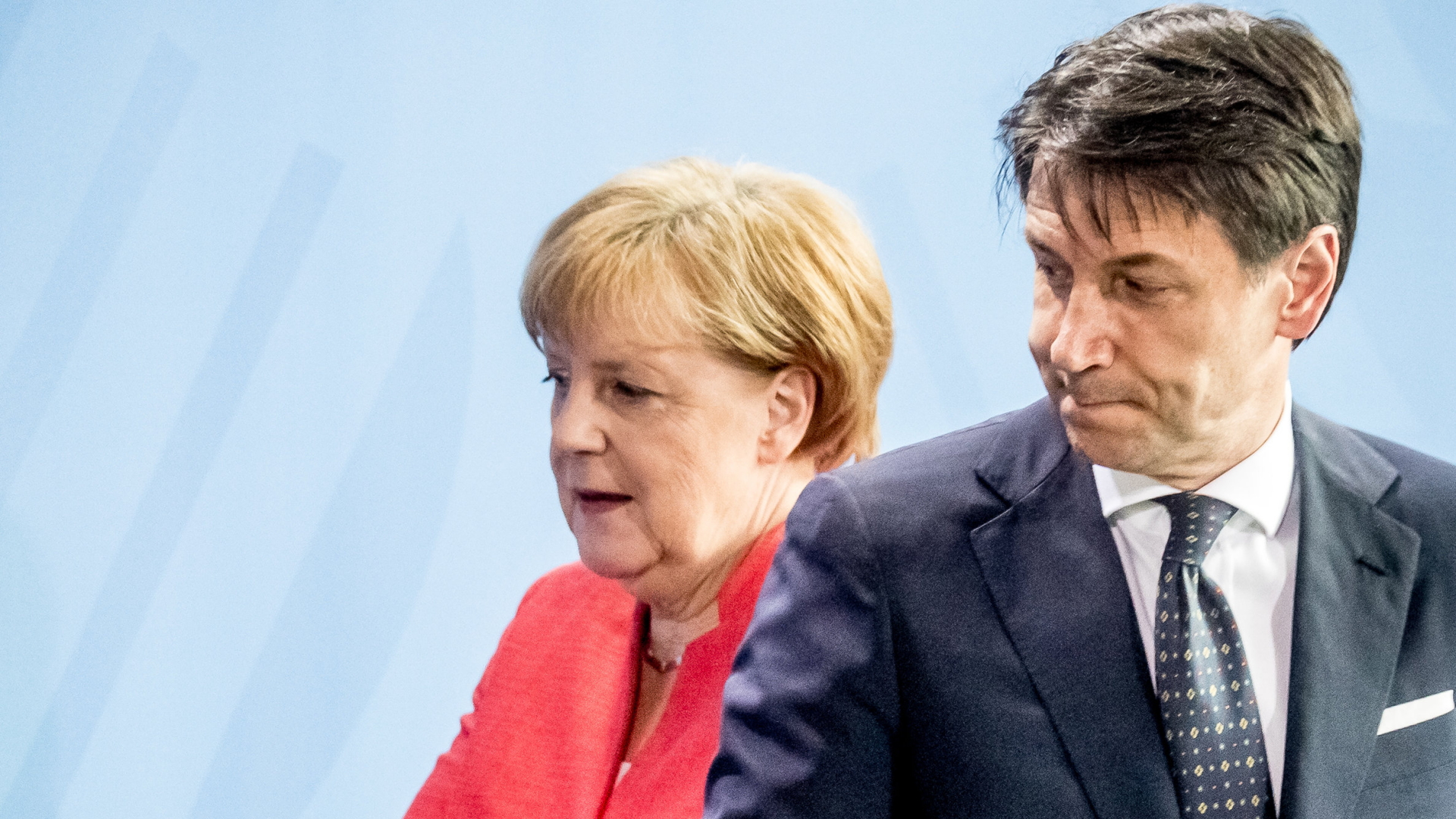 Kanzlerin Merkel und Italiens Premierminister Conte. | dpa
