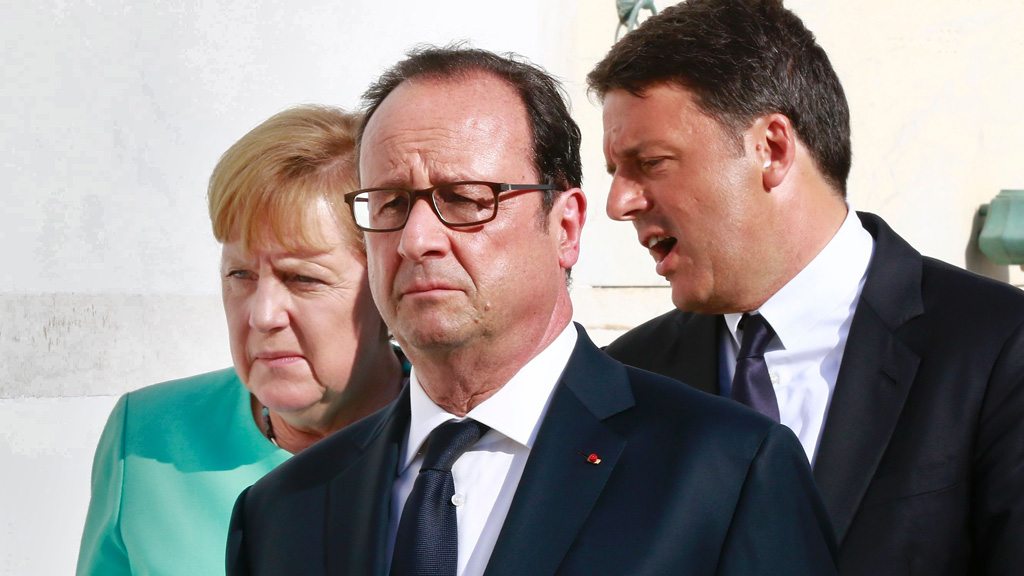 Merkel, Hollande und Renzi 