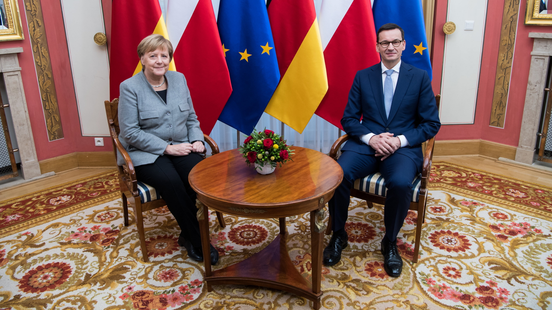 Merkel und Morawiecki in Warschau
