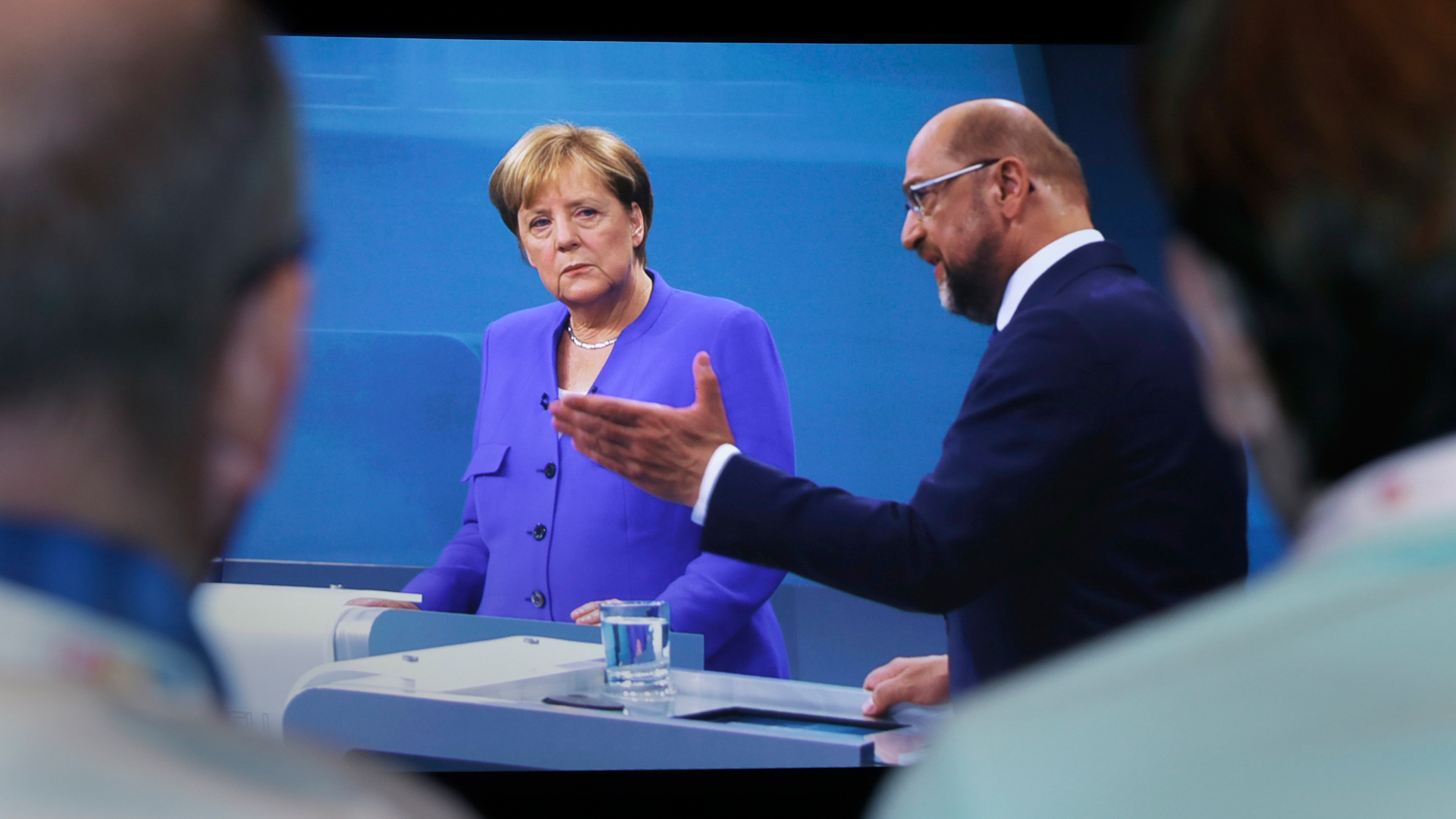 TV Duell: Angela Merkel, Martin Schulz | AP