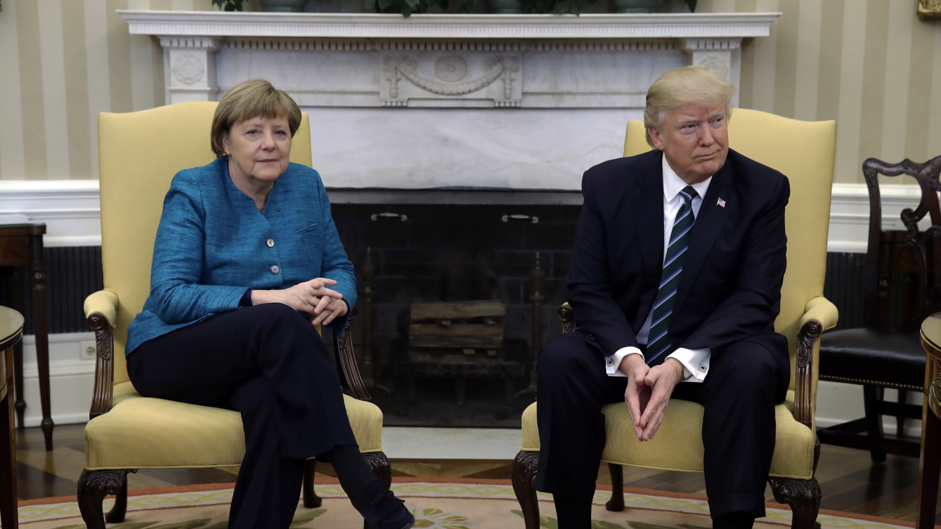 Merkel und Trump im Oval Office | AP
