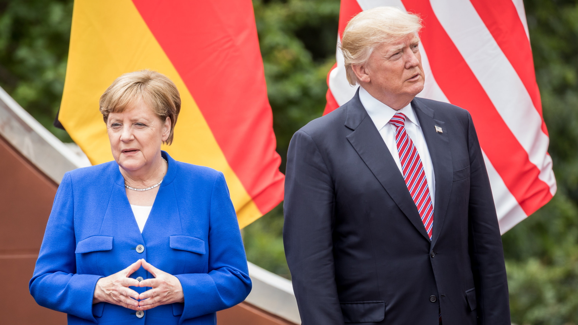 US-Präsident Donald Trump und Kanzlerin Angela Merkel | dpa