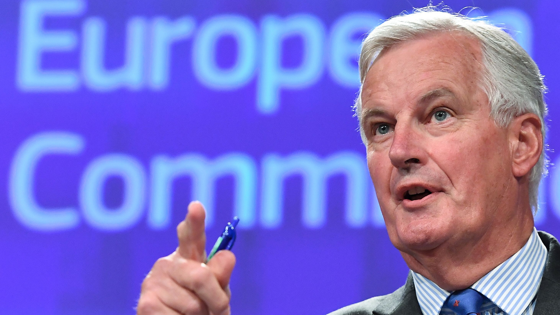 EU-Verhandlungsführer Michel Barnier bei einer Rede | AFP
