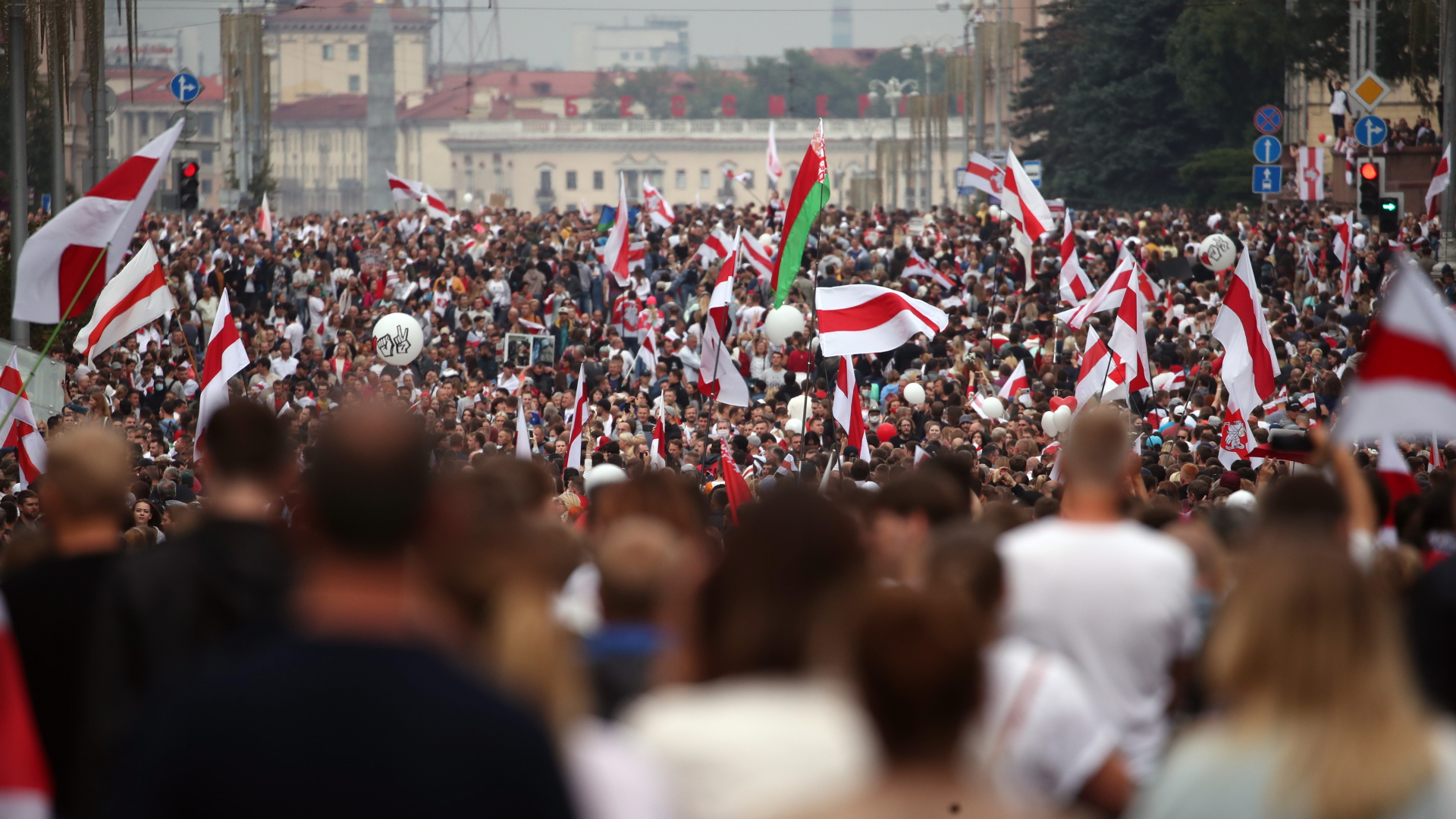 Demonstranten in Minsk