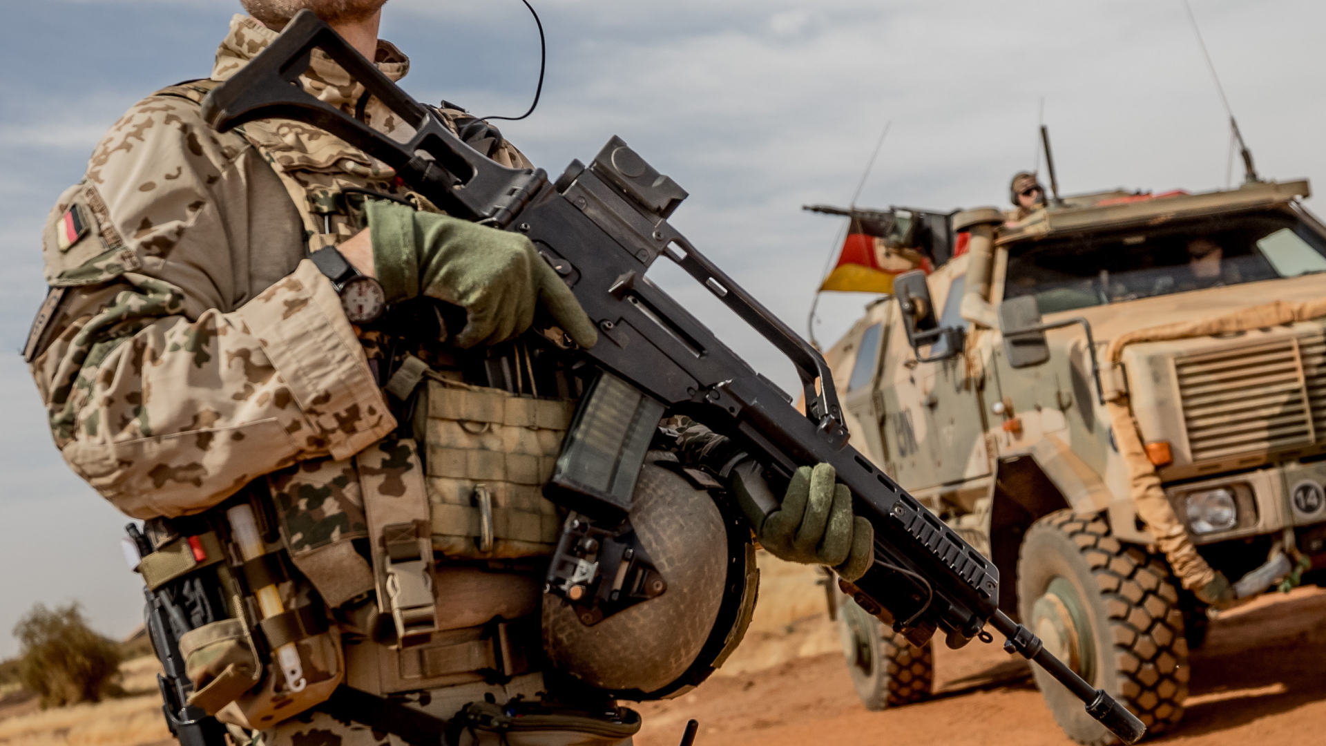 Ein Bundeswehr-Soldat der Mission MINUSMA in Mali | dpa