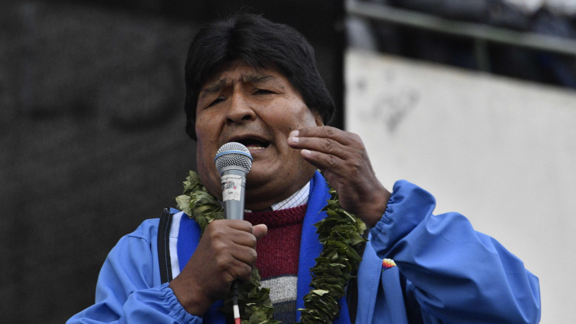 Boliviens Ex-Präsident Evo Morales gestikuliert während einer Rede | AFP