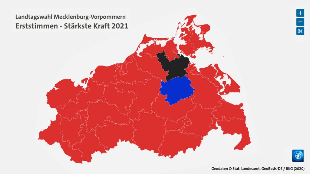 Interaktive Grafik: Ergebnisse der Wahlkreise Mecklenburg-Vorpommern 03:43 Uhr | null