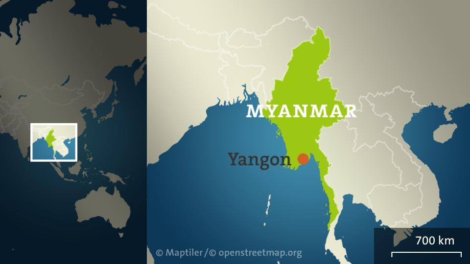 Karte: Yangon, Myanmar