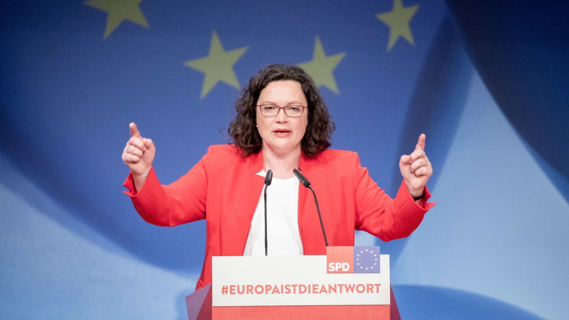 SPD-Chefin Nahles auf dem Parteikonvent in Berlin