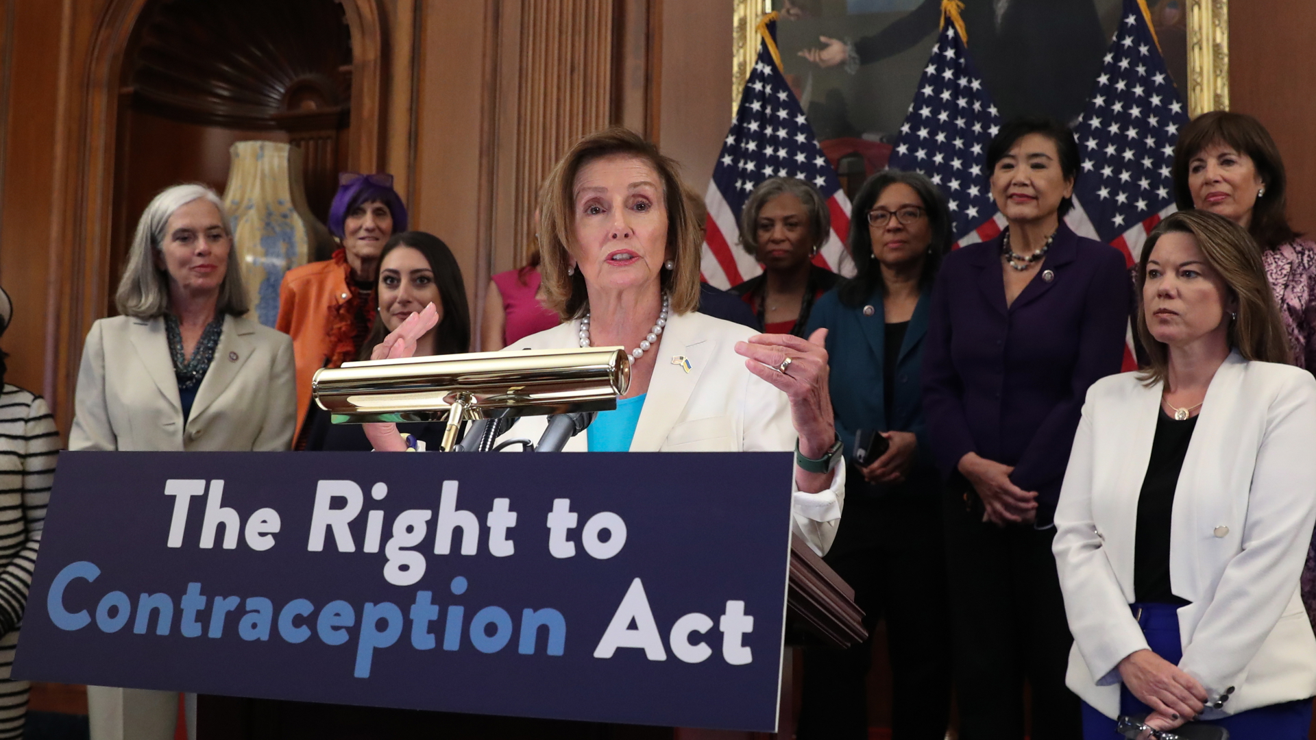 Nancy Pelosi ,Sprecherin des US-Repräsentantenhauses, diskutiert über das Recht auf Empfängnisverhütung | EPA