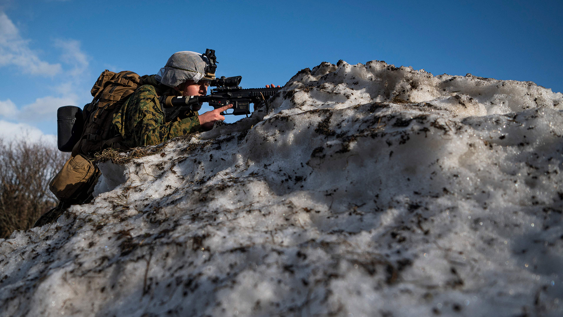 Ein US-Soldat nimmt an einer Militärübung der NATO in Norwegen teil. | AFP