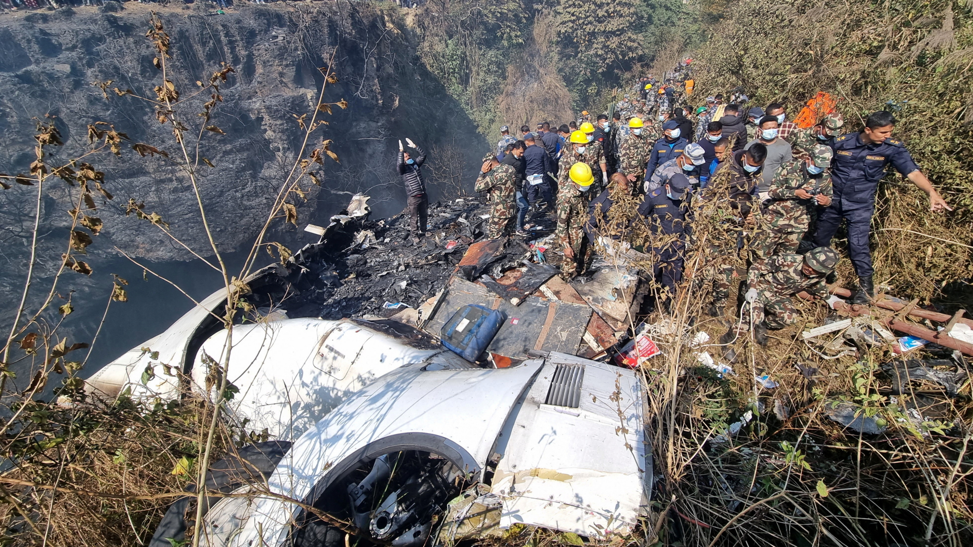 Flugzeugabsturzort Nepal | via REUTERS