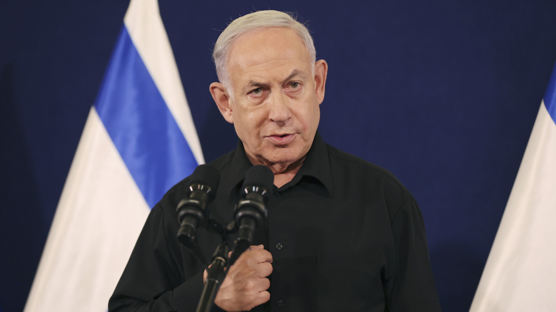 Netanyahu während einer Pressekonferenz