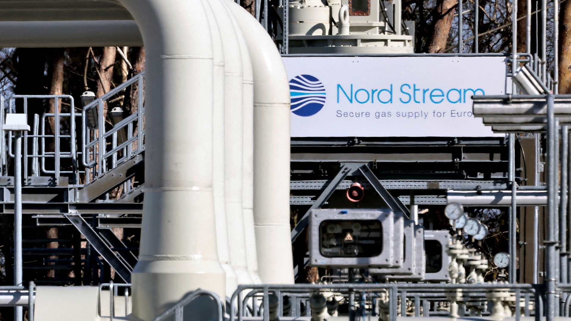 Röhren an der Anlandestation der Gaspipeline Nord Stream 1 in Lubmin