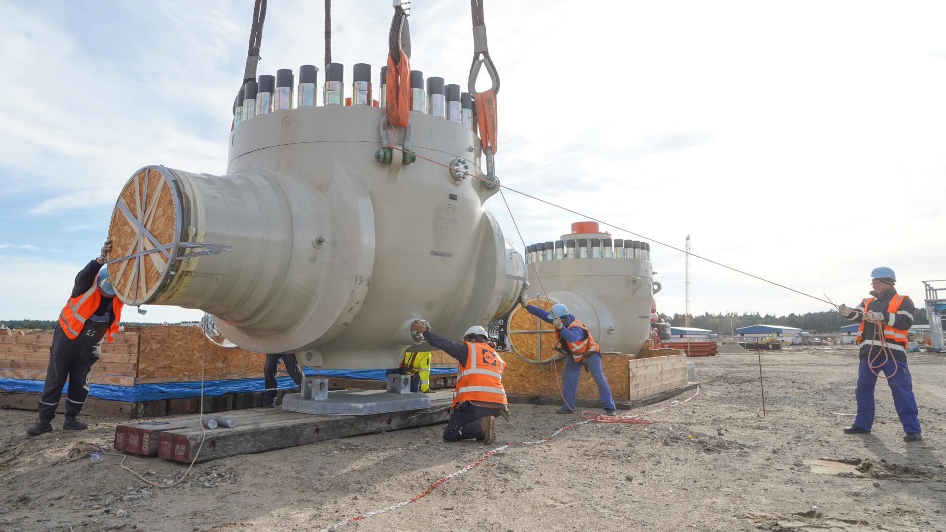 Ein Sicherheitsventil für die Gaspipeline Nordstrem2 in Lubmin