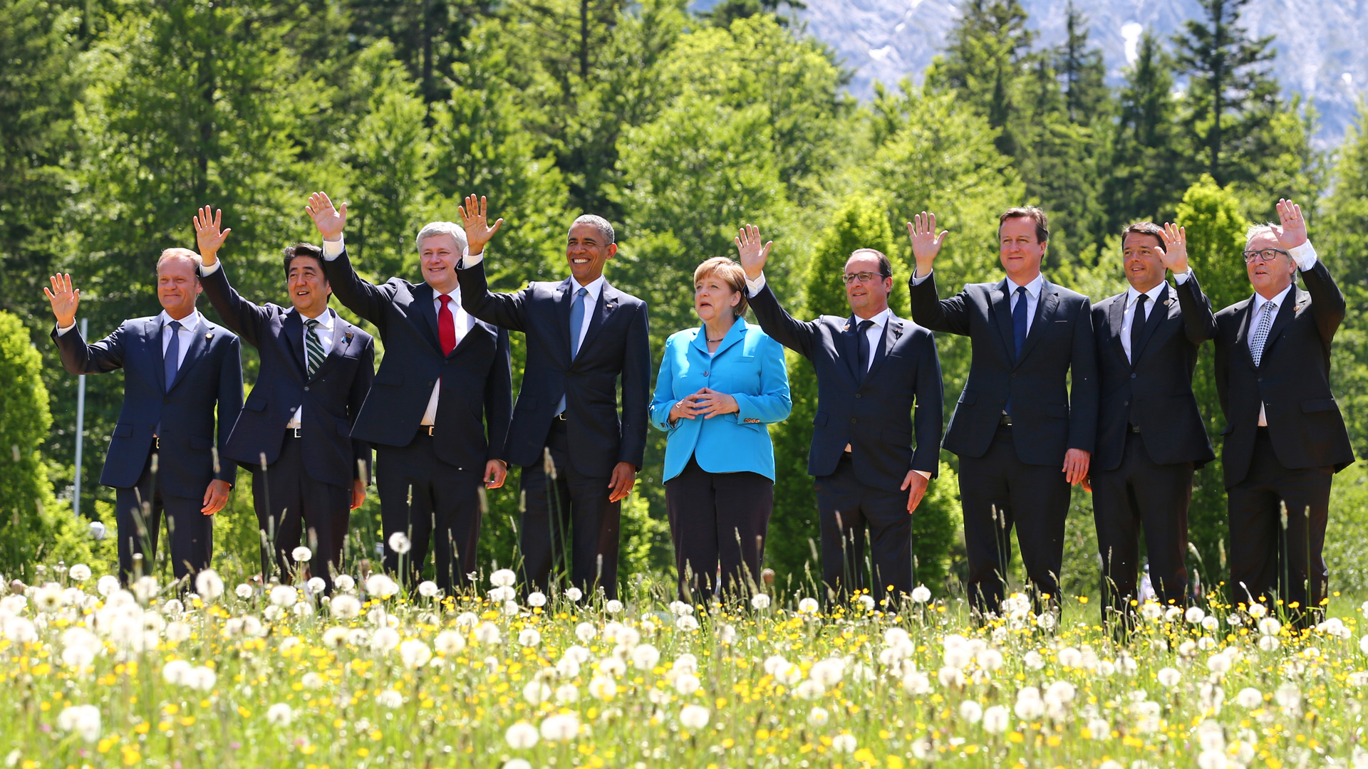 Gruppenbild des G7-Gipfels im bayerischen Schloss Elmau | picture alliance / dpa