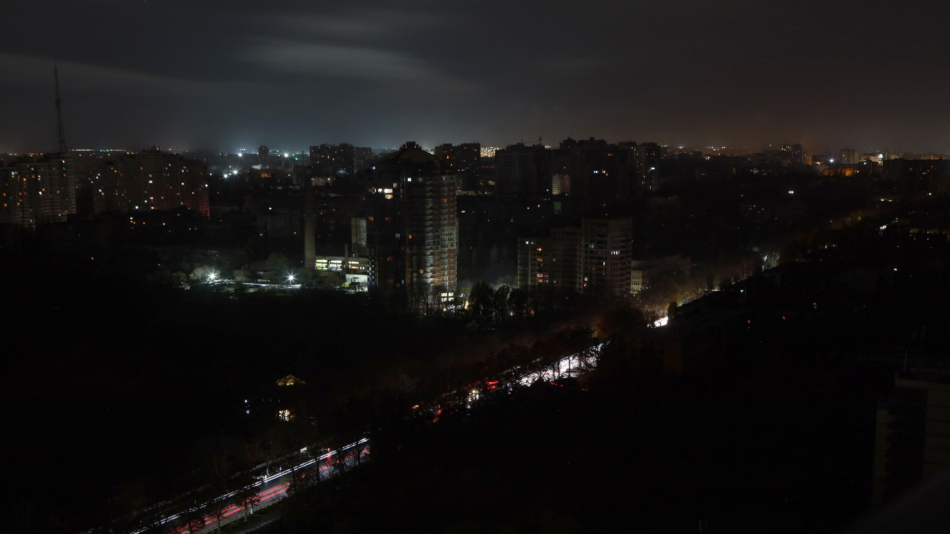 Odessa während eines Stromausfalls bei Nacht | AFP