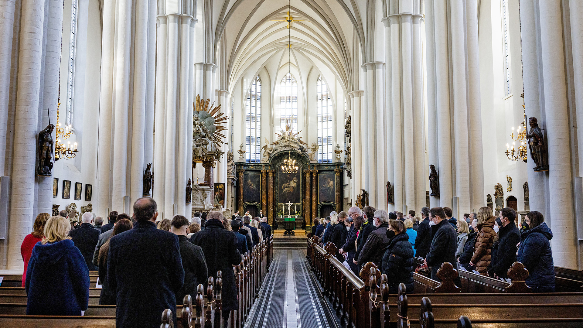 Der ökumenische Gottesdienst in der St. Marienkirche in Berlin. | EPA