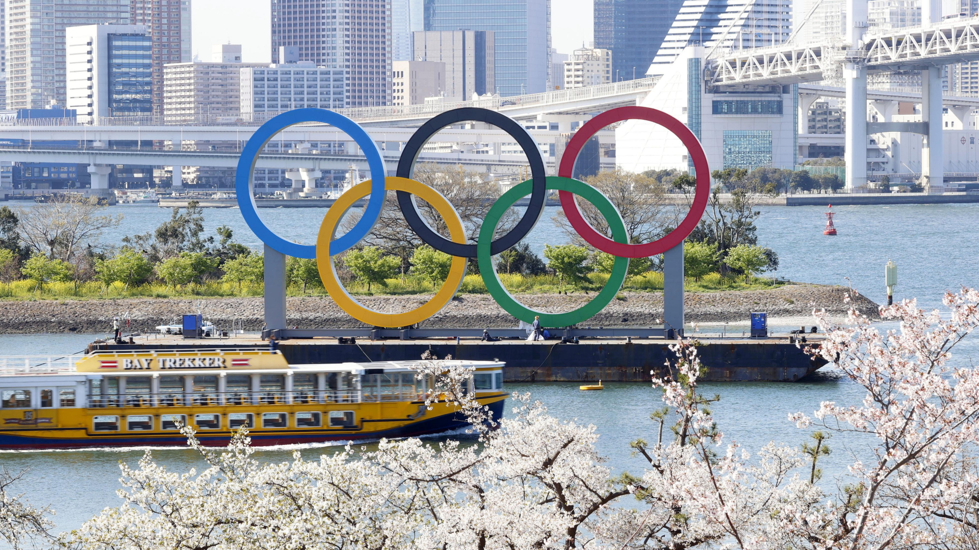 Die olympischen Ringe in Japans Hauptstadt Tokio