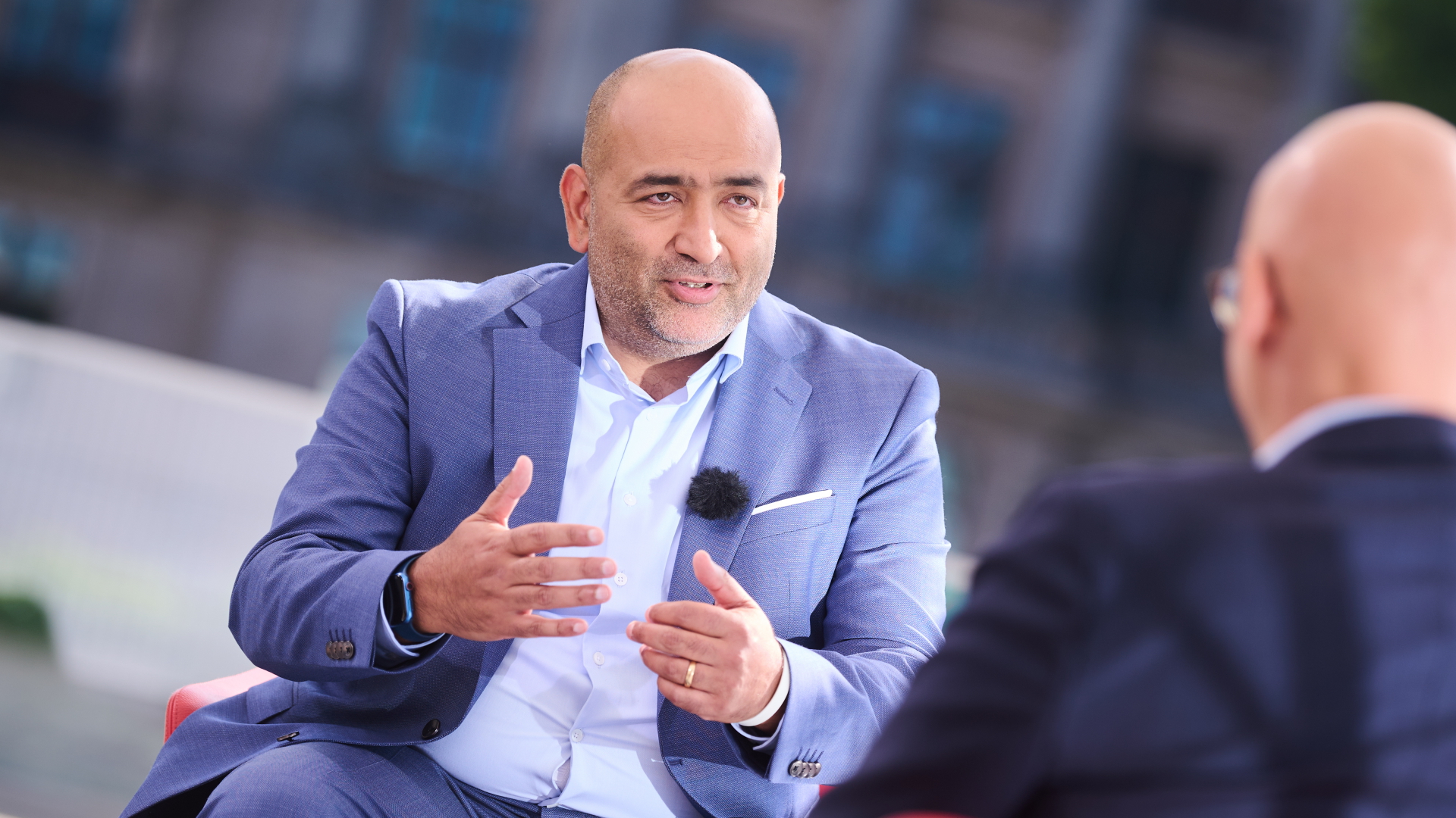 Omid Nouripour im ARD-Sommerinterview. | dpa