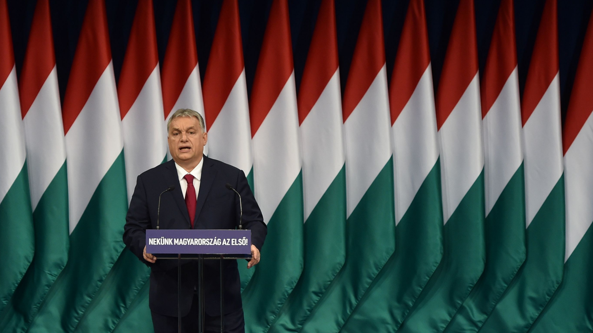 Viktor Orban während einer Rede zur Lage der Nation (Foto vom 16. Februar 2020) | AFP