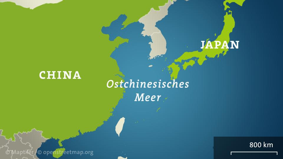 Karte: Ostchinesisches Meer zwischen China und Japan | null