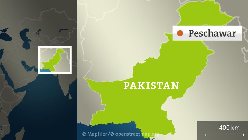 Karte von Pakistan mit Peschawar