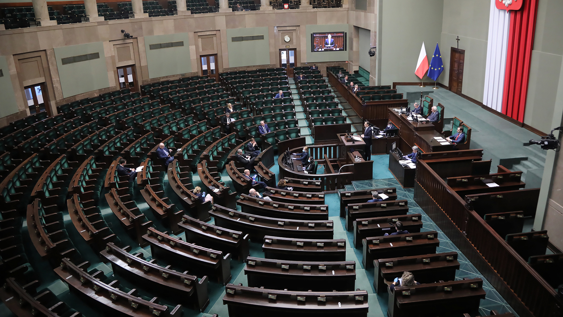 Blick ins polnische Parlament in Warschau | dpa