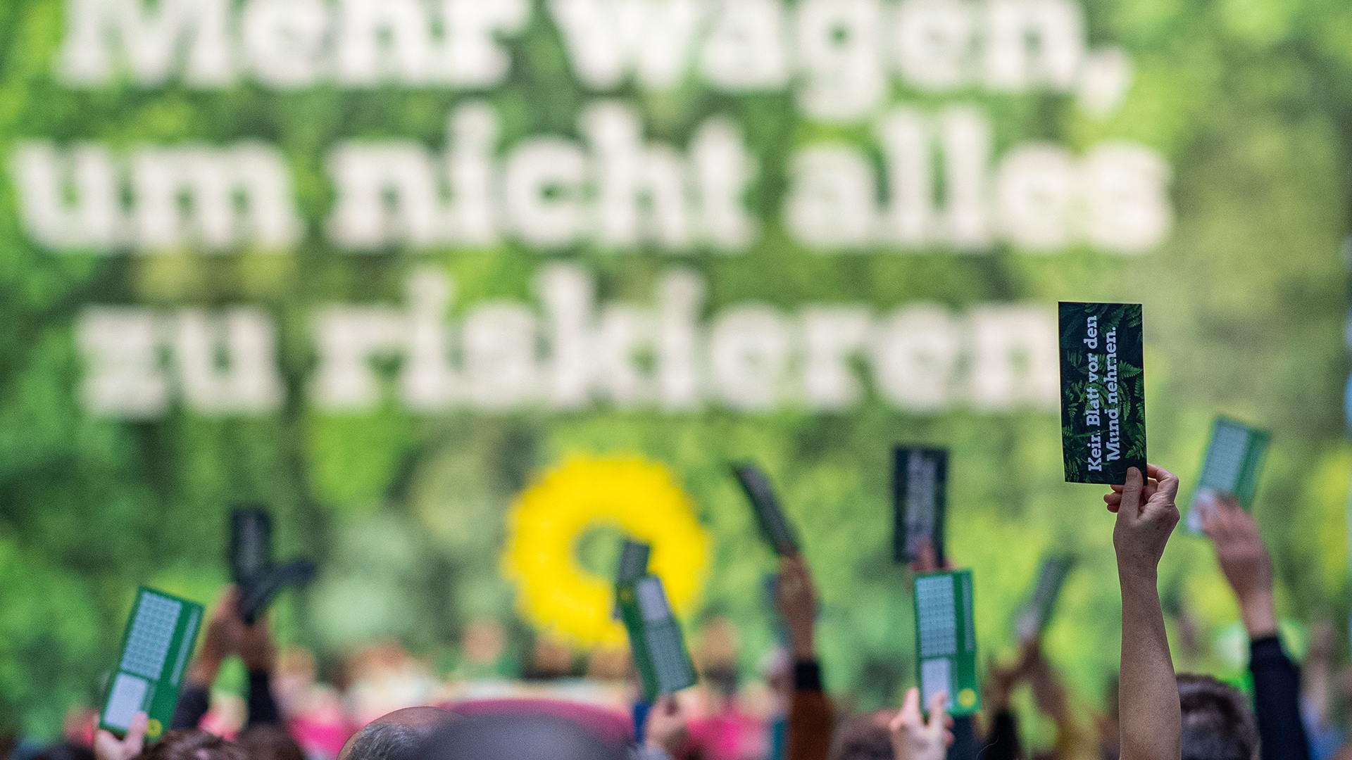 Blick auf Delegierte auf dem Parteitag der Grünen in Bielefeld