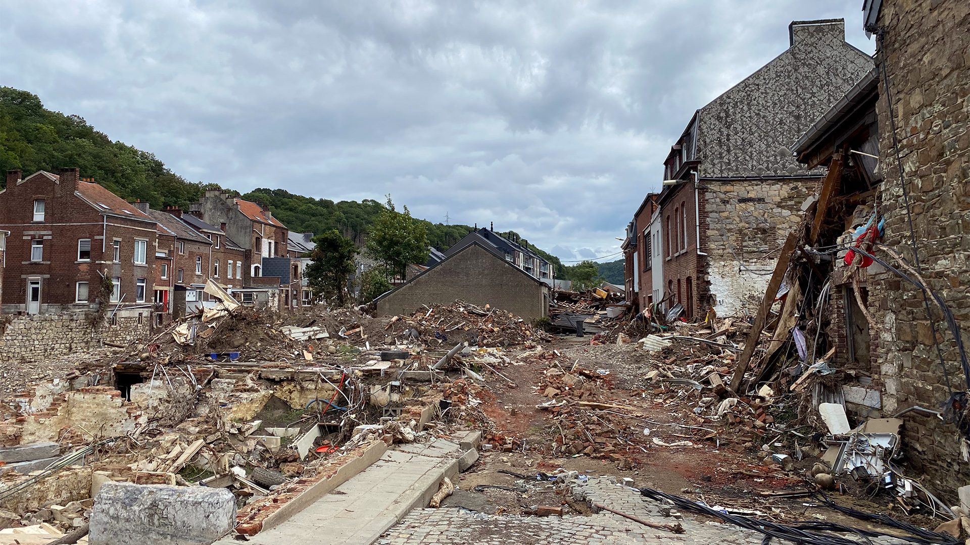 Zerstörte Häuser in der Gemeinde Pepinster in Belgien | Gudrun Engel, ARD-Studio Brüssel
