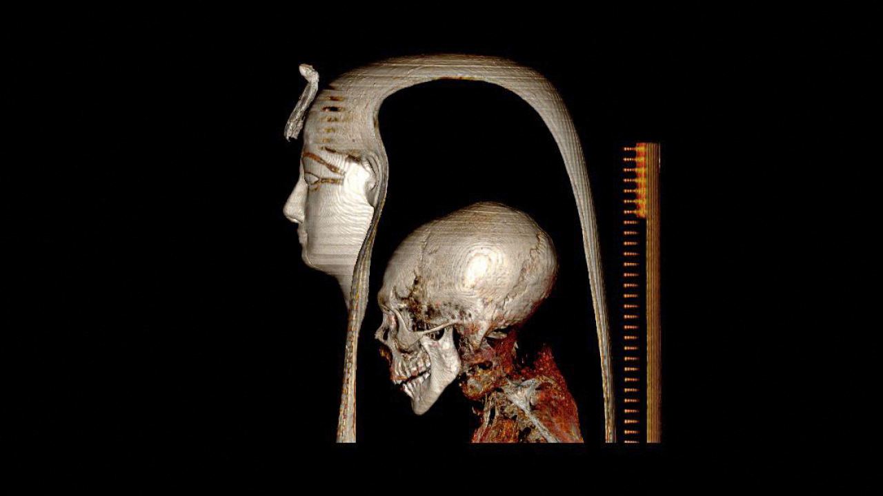 Dieses Foto zeigt den CT-Scan des Amenophis-Sarkophags.  | AFP