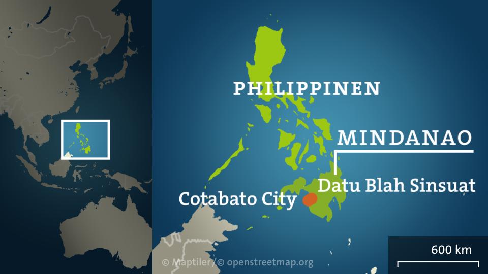 Karte: Philippinen mit der Insel Mindanao