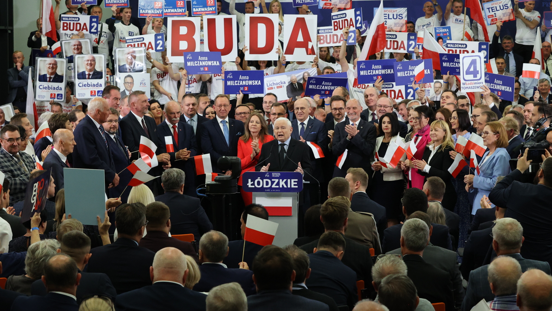 Jaroslaw Kaczynski bei einer Wahlkampfveranstaltung