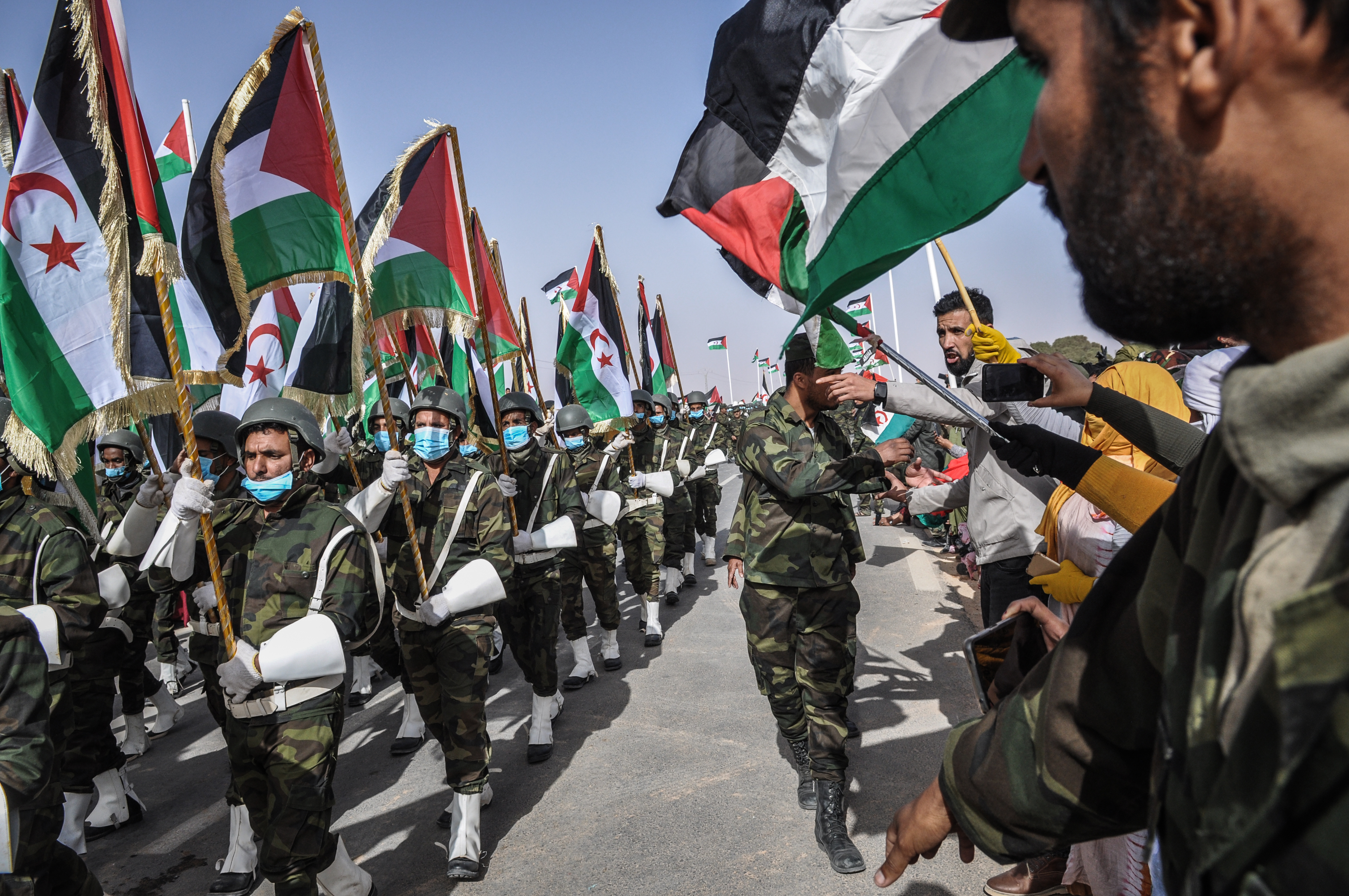 Militärparade saharauischer Truppen zum 45. Jahrestag der Ausrufung der Demokratischen Arabischen Republik Sahara (DARS) in der Nähe von Tindouf | picture alliance/dpa
