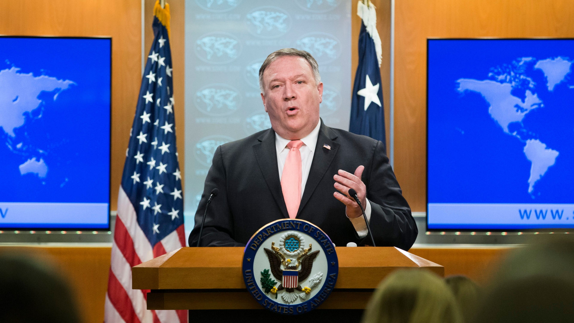 US-Außenminister Pompeo während einer Pressekonferenz | Bildquelle: MICHAEL REYNOLDS/EPA-EFE/REX/Shu